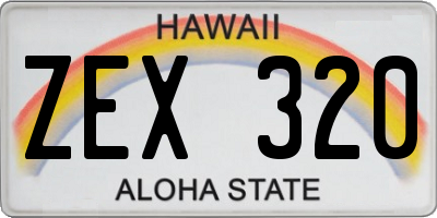 HI license plate ZEX320