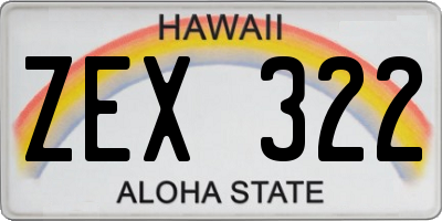 HI license plate ZEX322