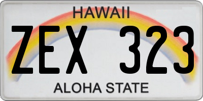 HI license plate ZEX323
