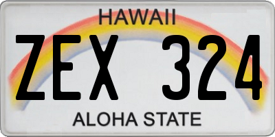 HI license plate ZEX324