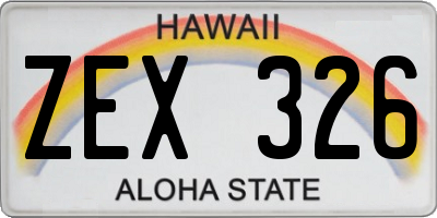 HI license plate ZEX326