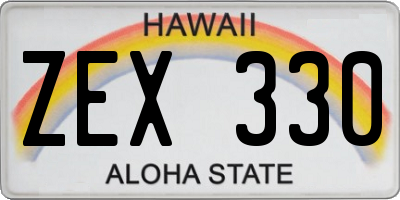 HI license plate ZEX330