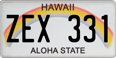 HI license plate ZEX331