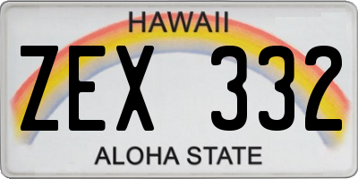 HI license plate ZEX332