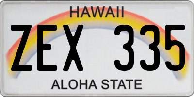 HI license plate ZEX335