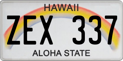 HI license plate ZEX337