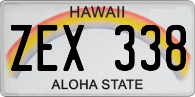 HI license plate ZEX338