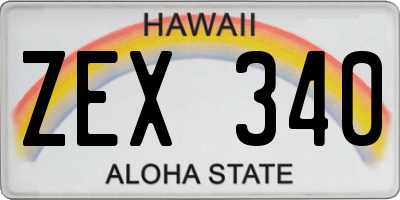 HI license plate ZEX340