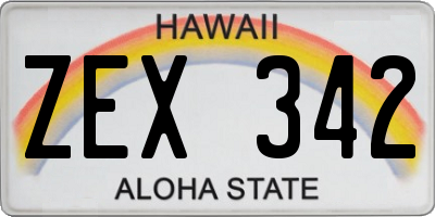 HI license plate ZEX342