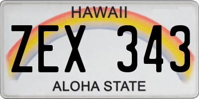 HI license plate ZEX343