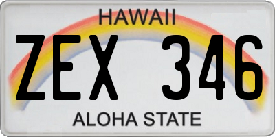 HI license plate ZEX346