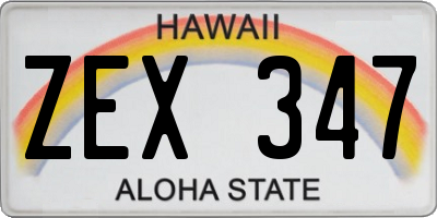 HI license plate ZEX347