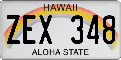 HI license plate ZEX348
