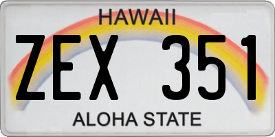 HI license plate ZEX351