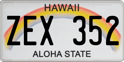 HI license plate ZEX352
