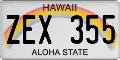 HI license plate ZEX355