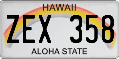 HI license plate ZEX358