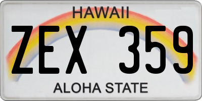 HI license plate ZEX359