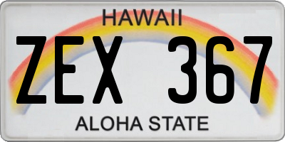 HI license plate ZEX367