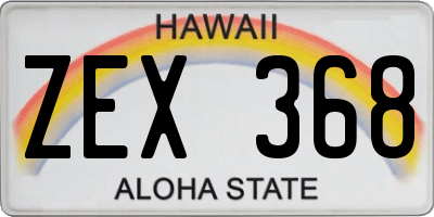 HI license plate ZEX368
