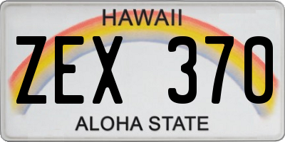 HI license plate ZEX370