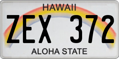 HI license plate ZEX372