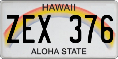 HI license plate ZEX376