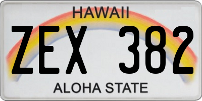 HI license plate ZEX382