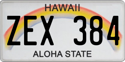 HI license plate ZEX384