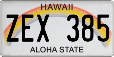 HI license plate ZEX385