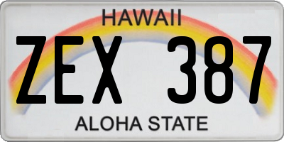 HI license plate ZEX387