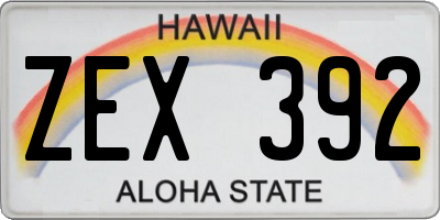HI license plate ZEX392