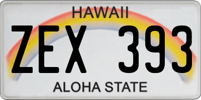 HI license plate ZEX393