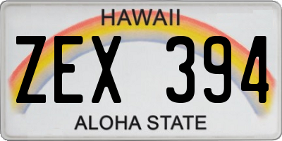 HI license plate ZEX394