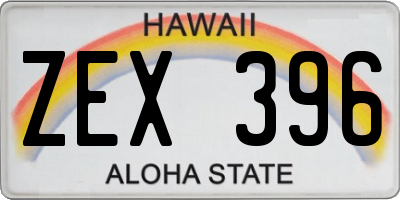 HI license plate ZEX396