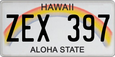 HI license plate ZEX397