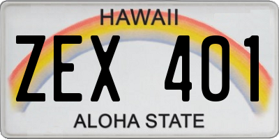 HI license plate ZEX401