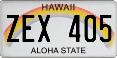 HI license plate ZEX405