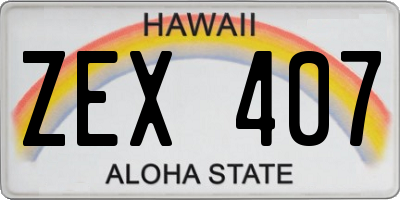 HI license plate ZEX407
