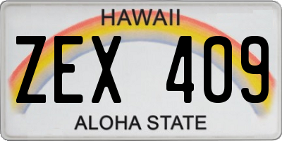 HI license plate ZEX409