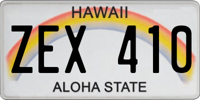 HI license plate ZEX410