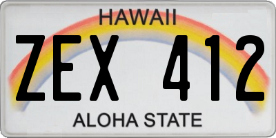 HI license plate ZEX412
