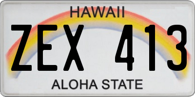 HI license plate ZEX413