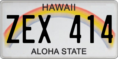 HI license plate ZEX414