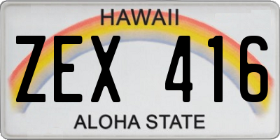 HI license plate ZEX416