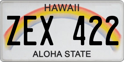HI license plate ZEX422