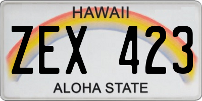 HI license plate ZEX423