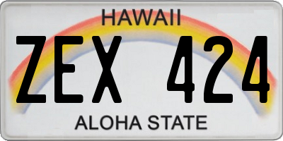 HI license plate ZEX424