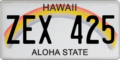 HI license plate ZEX425
