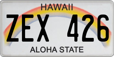 HI license plate ZEX426